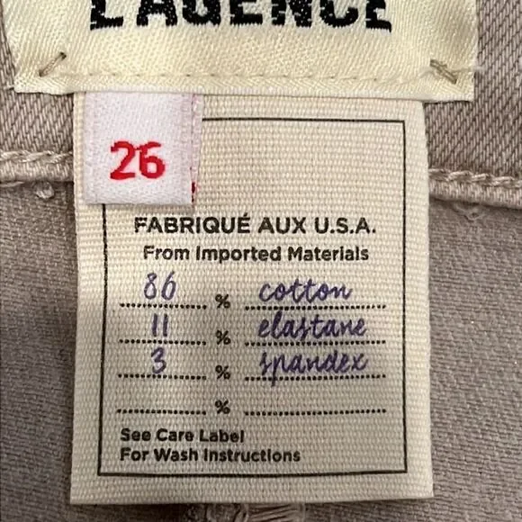 L’AGANCEMargot Skinny Jeans tan color with glitter high rise size 26